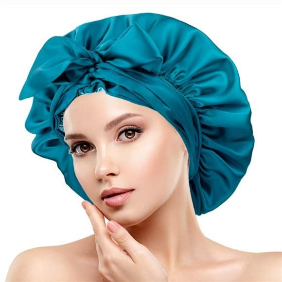 💥New Large Satin Bonnet Women Silk Night Sleeping Cap 💥 NWT - Picture 2 of 6